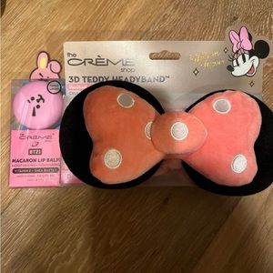 The Crème Shop bt21 Cooky macaron lip balm bundle with Minnie headband